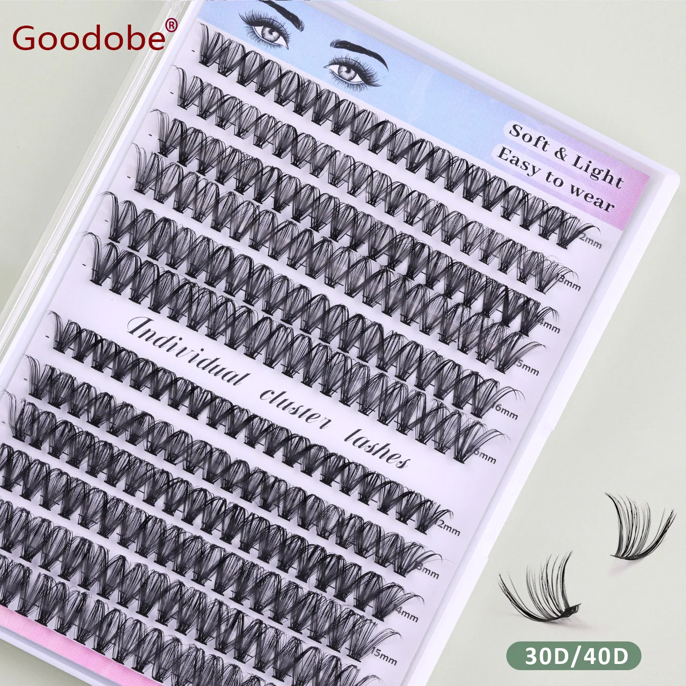 

Goodobe 30/40D D Curl 240pcs 12-16mm DIY Lashes Extensions Lash Clusters Wispy Thick Individual Lashes Cluster Eyelash Makeup