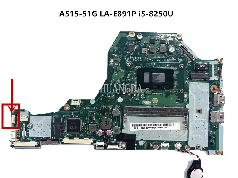 LA-E891P With  i5-8250U  CPU 0GB/4GB-RAM Mainboard For Acer Aspire A315-53 A315-53G A515-51 A515-51G Laptop Motherboard