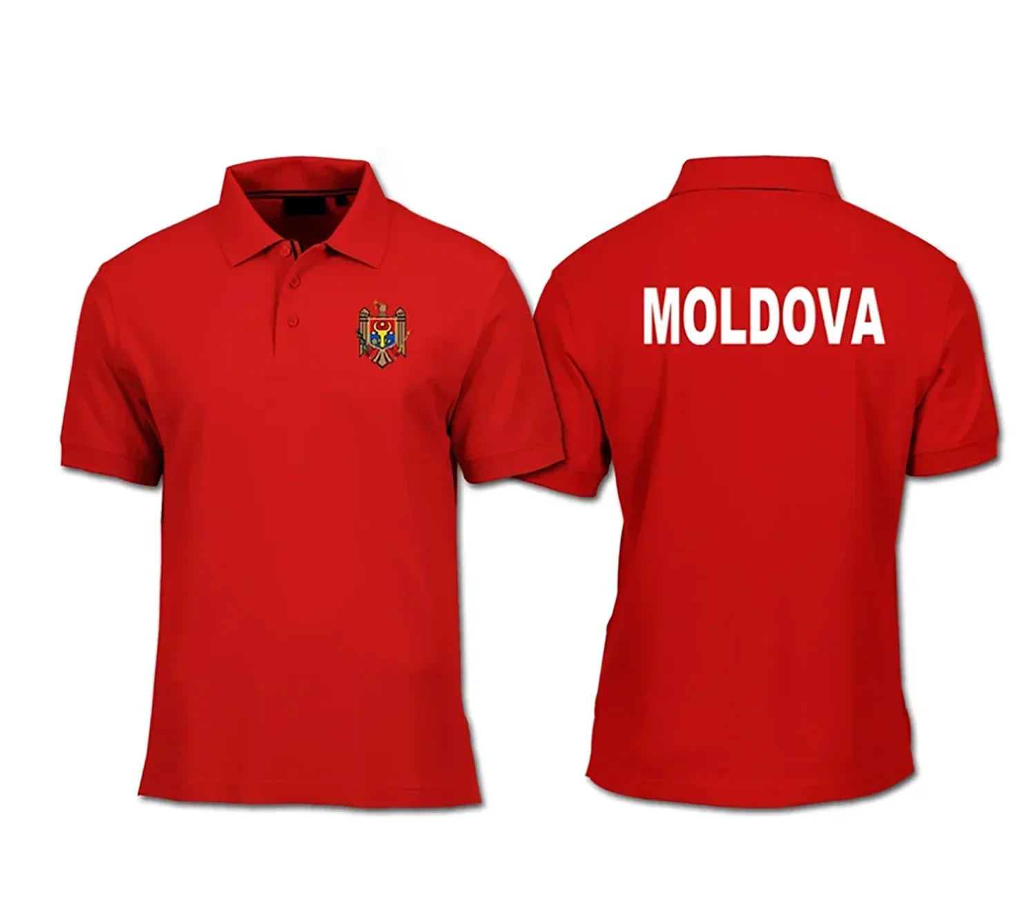 Moldova Moldovan MDA MD Polo Shirts Men Front Back Printing Brands Printed For Country 100_ Cotton Nation Team Flag Polo T Shirt