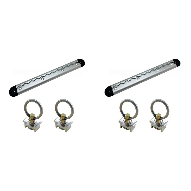 2 Set 304.8Mm Semi-Circular Aluminum Rail With 4Pcs Pull Tab & End Cap For Enclosed Trailer Trucks Vans RV-AS55