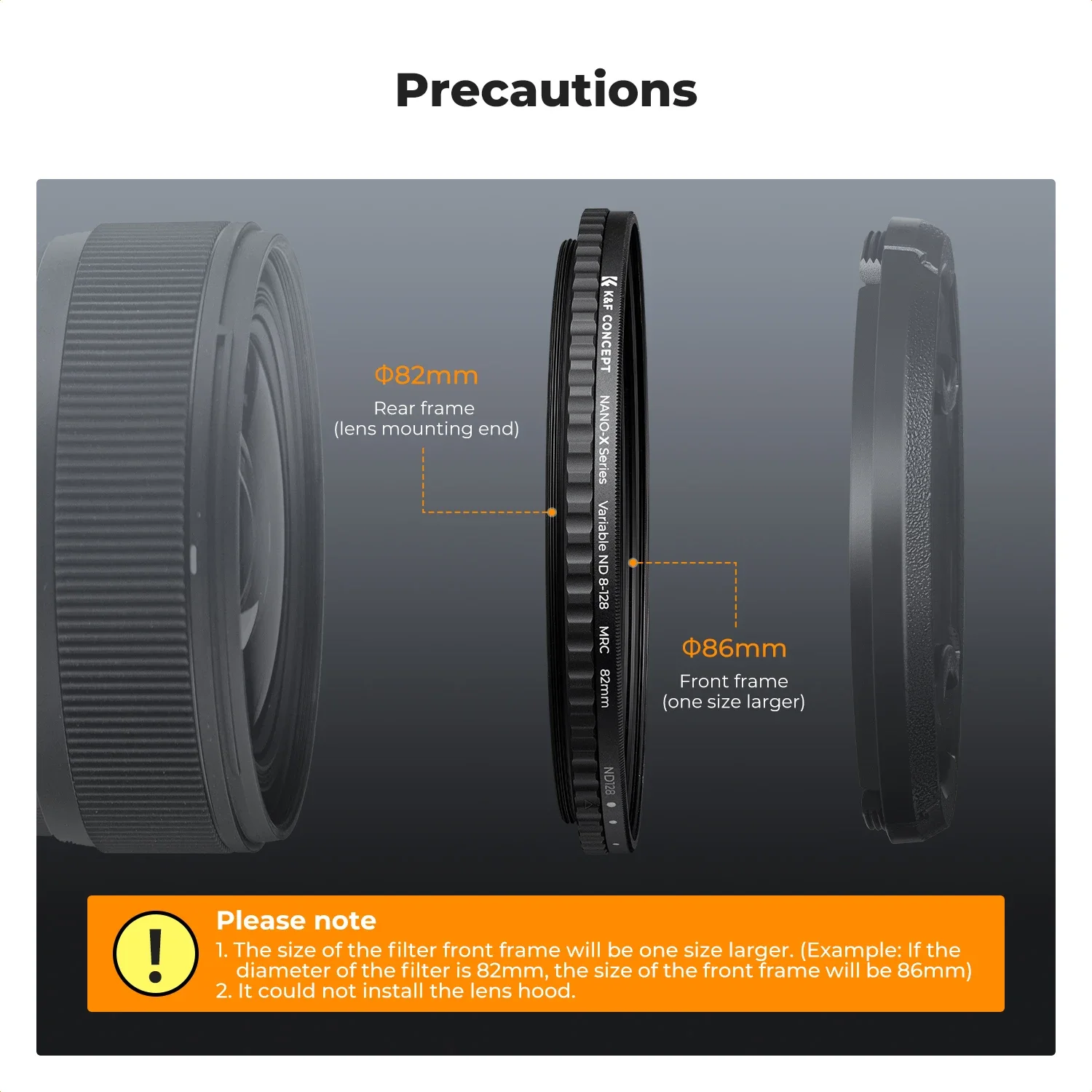 K&F Concept ND8-ND128 Variable ND Filter 52mm 58mm 62mm 67mm 72mm 77mm 82mm NO X Spot Fade Neutral Density Filter For Camera Len