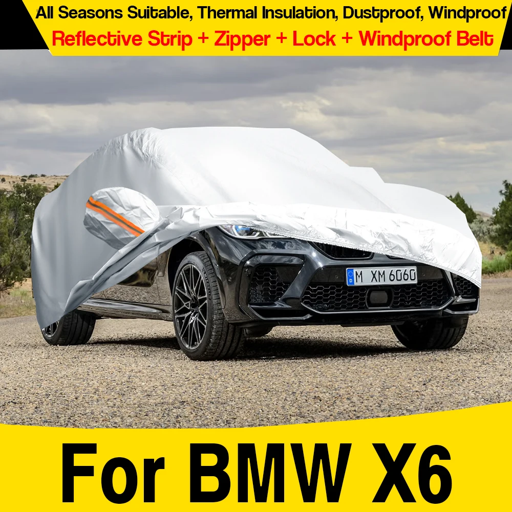 Full Car Cover For BMW X6 2008-2025 All Season Suitable SUV Outdoor Rain Snow Dust Wind Sun Protection Cover