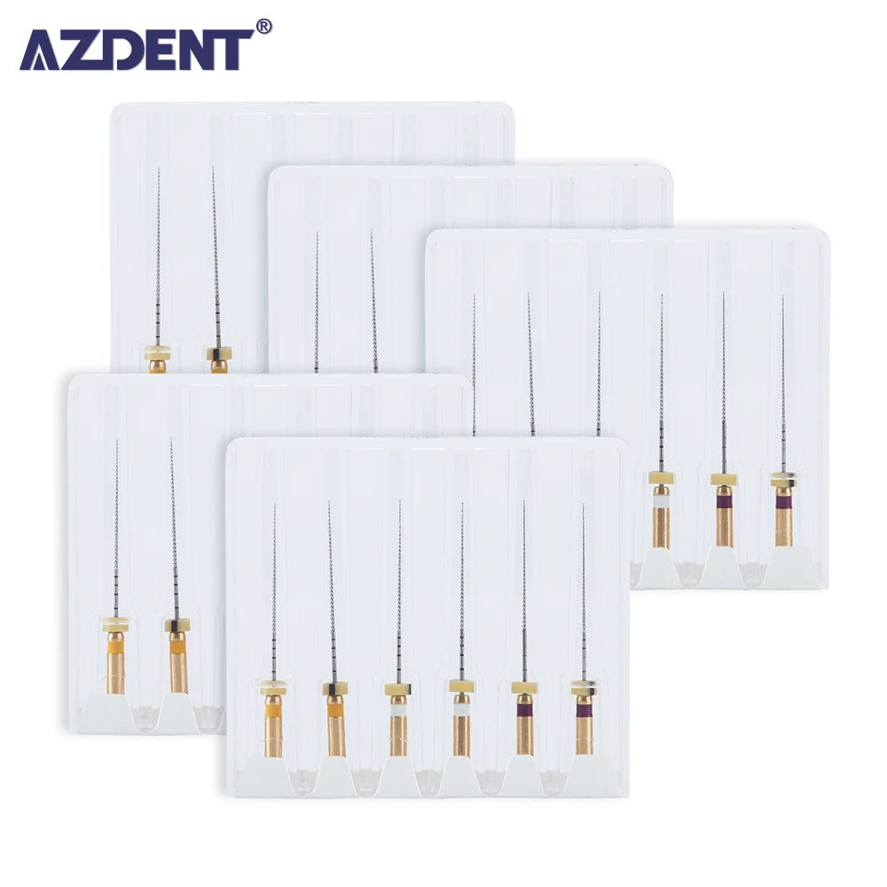 5 Boxes AZDENT Dental Endo File Root Canal Instrument 25mm Dentistry Rotary Endodontic Nickel Titanium Alloy  Instrument Tools