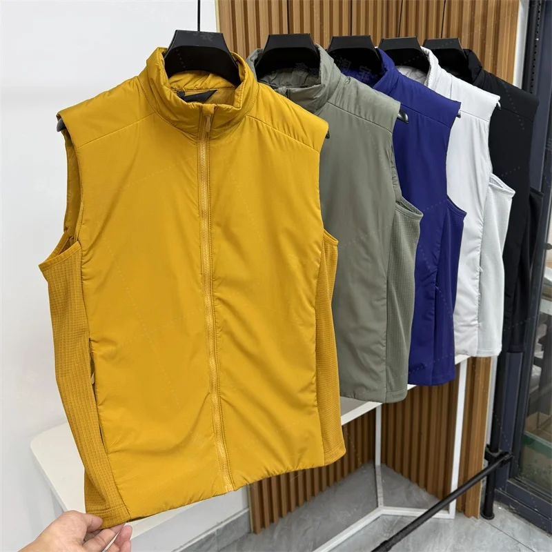

Lightweight Outdoor Men's Autumn Winter Warm Breathable Stand Collar Cotton Vest Casual Versatile Zipper Closure Color