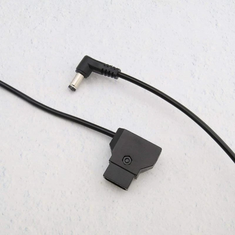 Black D-TAP 2Pin Male to DC5521 Coiled Cable for Bmcc Bmpc Cameras