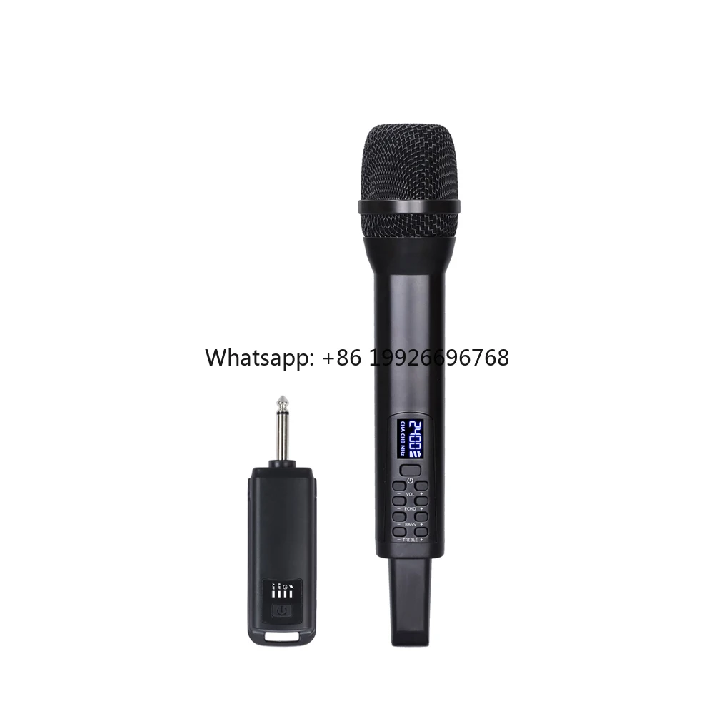 

Professional Portable Karaoke Echo Bass 2.4 Ghz Wireless Microphone Rechargeable