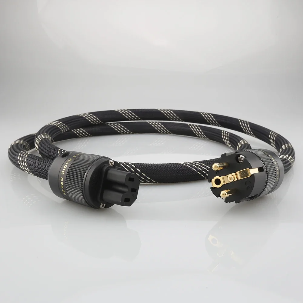 High Quality Audiocrast P101+DW30 HI-End  Audio Grade OFC Copper Schuko Power Cable EU Stardard European Power Cord