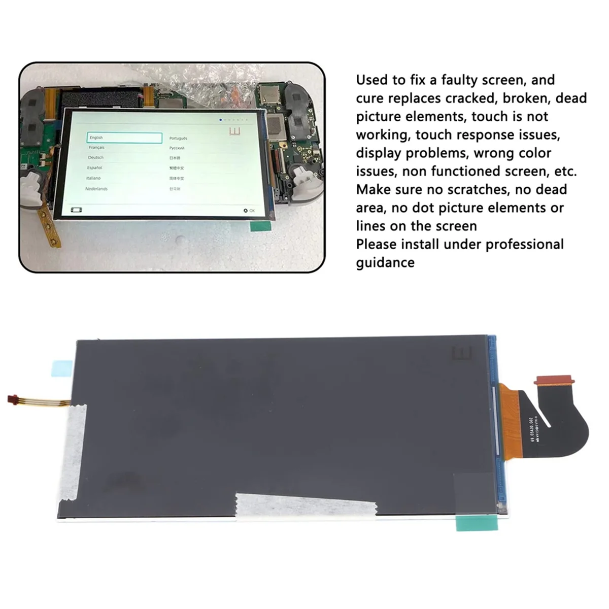 Replacement LCD Display for Nintendo Switch Lite LCD Screen for NS Lite Repair Parts Accessories (Only LCD Screen)