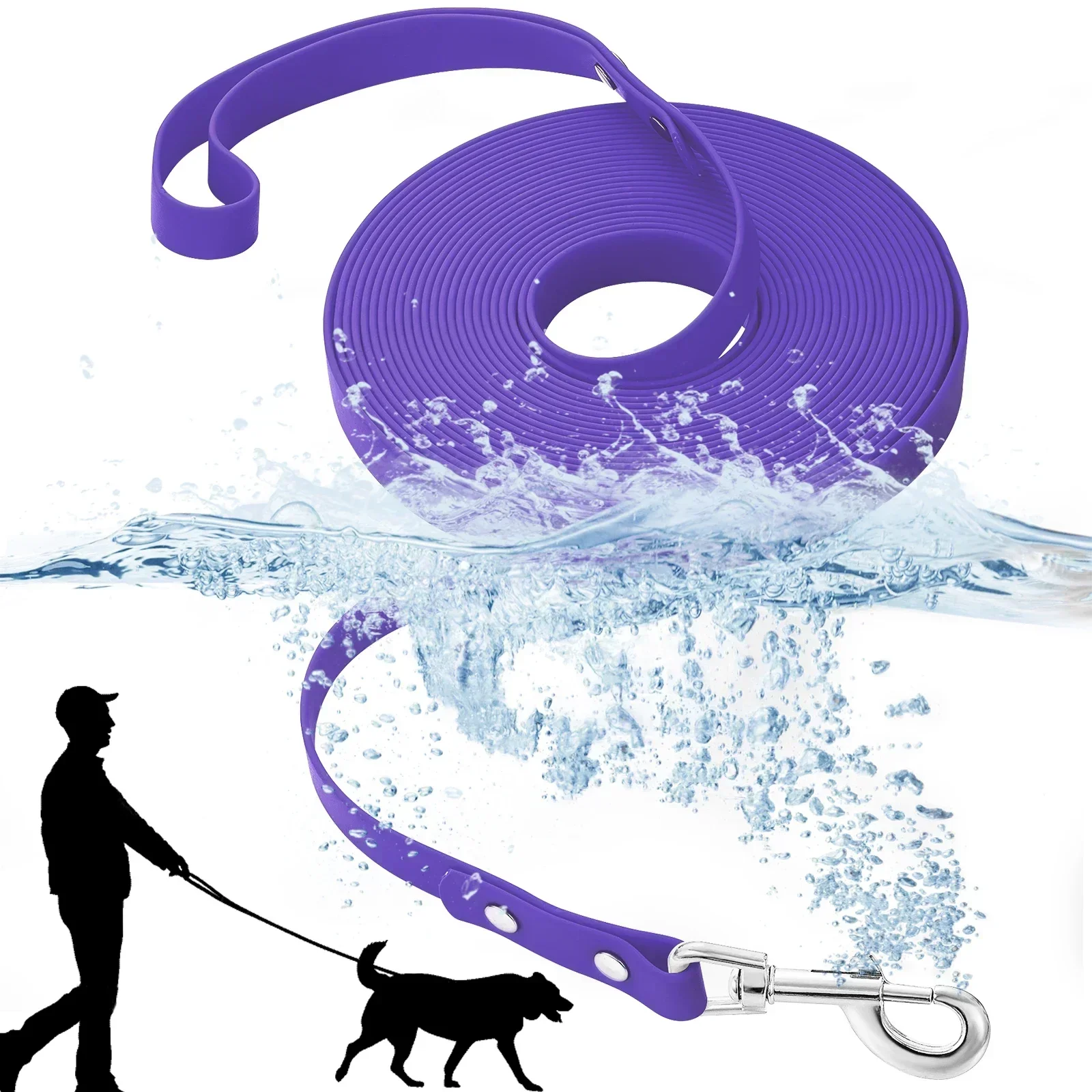 

Водонепроницаемый поводок для собак шириной 2 см, длинные поводки для домашних животных из ПВХ, легко чистящаяся веревка для маленьких, средних, больших собак, прогулочных тренировочных поводков