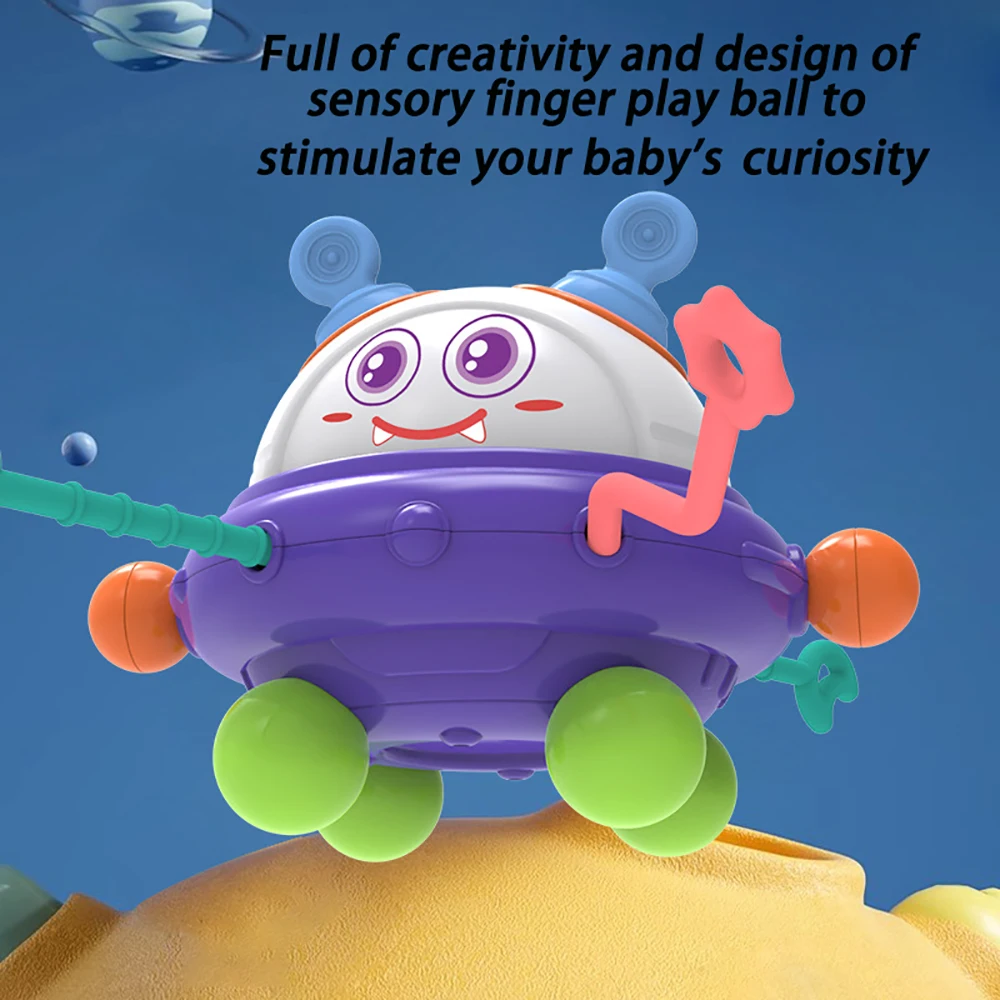 Baby Toys Space Saucer Ball Exercise Grasp Ability Can Rotate Can Chew Can Pull Children Gifts Silicone Baby Sensory Toys Babies