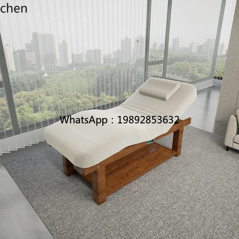 AA Electric lifting solid wood beauty bed beauty salon special latex massage bed whole body physiotherapy bed ear picking