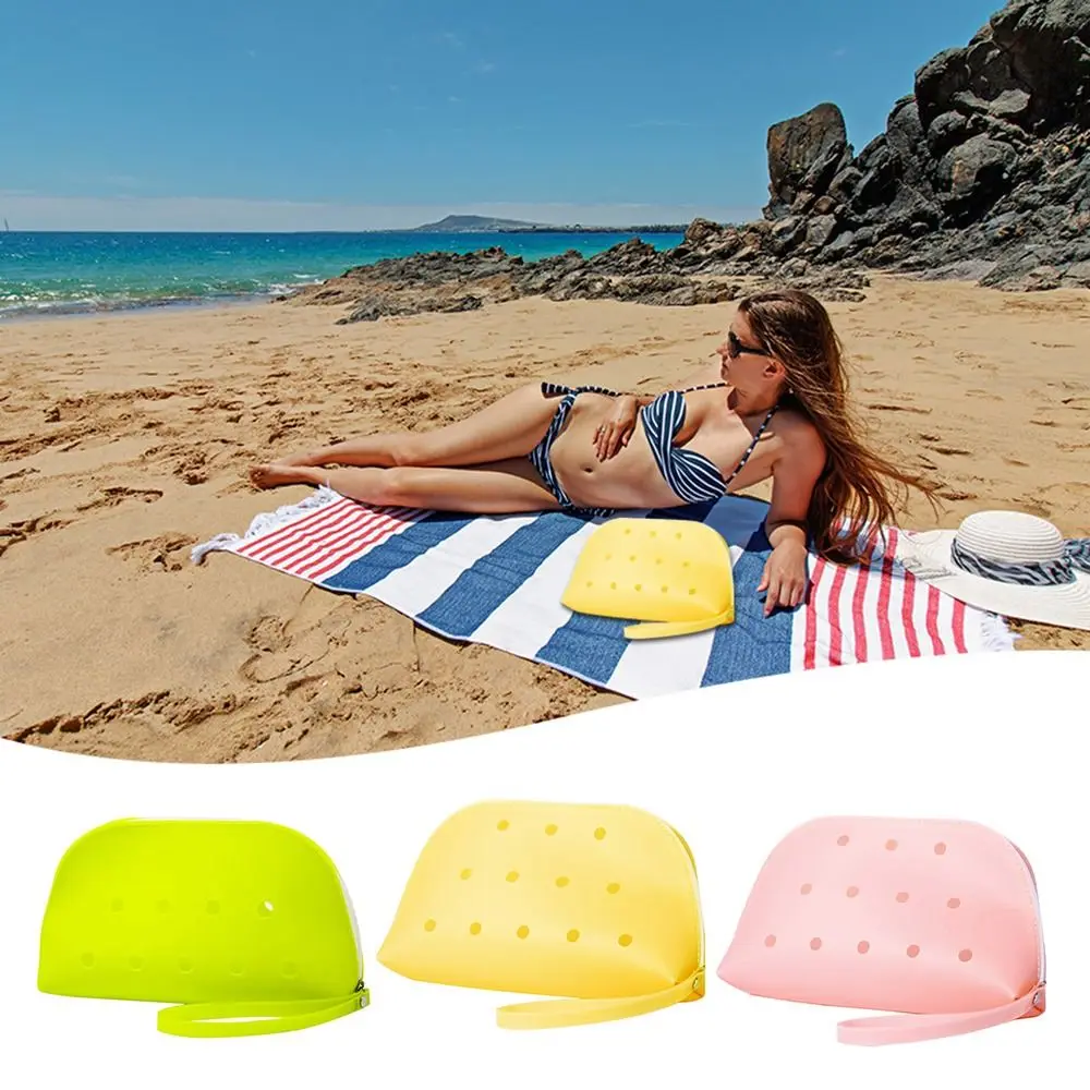 

Durable Silicone Coin Purses Soft Hole DIY Beach Bag Large Capacity Tote Bag