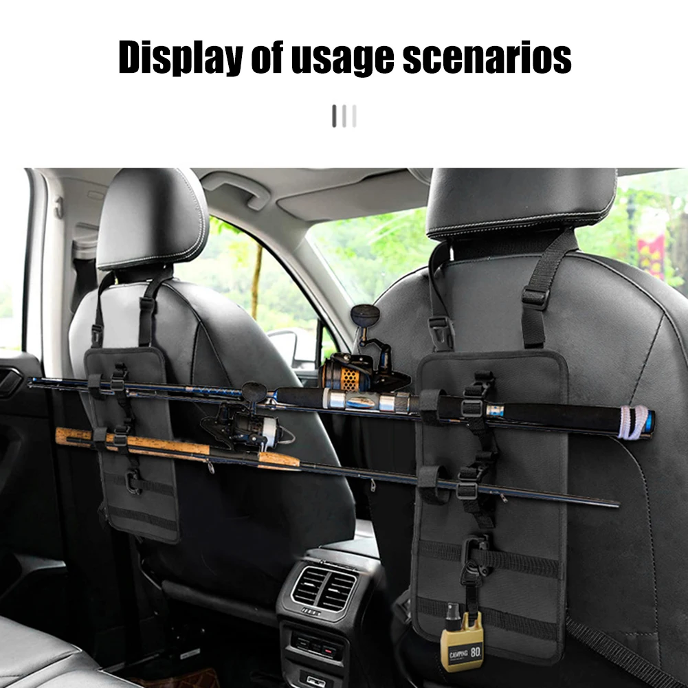 2pcs Fishing Vehicle Rod Carrier Adjustable Car Fishing Rod Carrier Vehicle Organizer Interior Tie Strap Fish Tackle Accessories