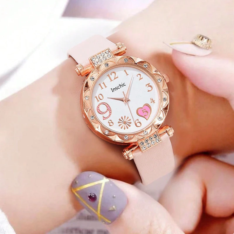 

Ladies Quartz Wristwatch Luxury Fashion Women Watch Multi-color PU Leather Strap Alloy Bracelet for Ladies Gift Relógio Feminino