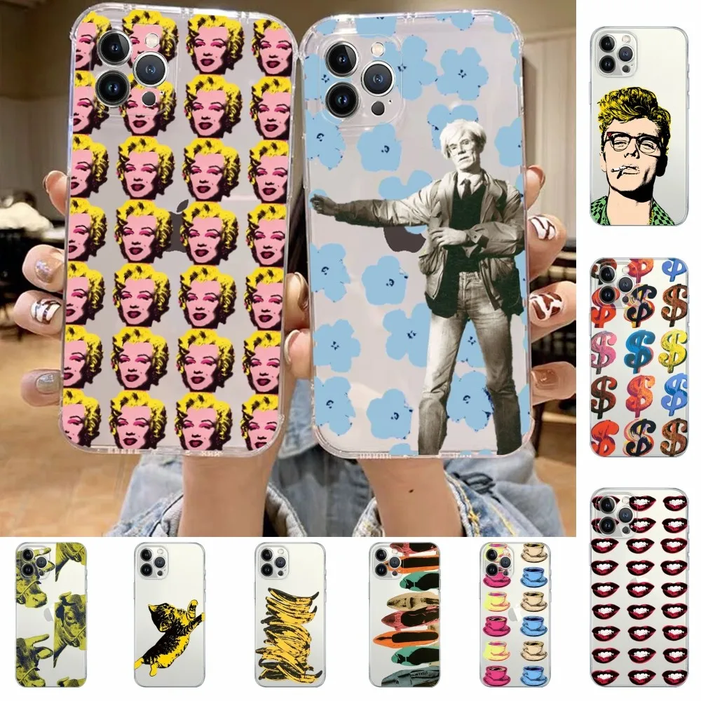 Andy Warhol Art Phone Case For iPhone 13 14 Pro Max XS XR 12 11 Pro 13 Mini 6 7 8 Plus Soft Clear Back Cover