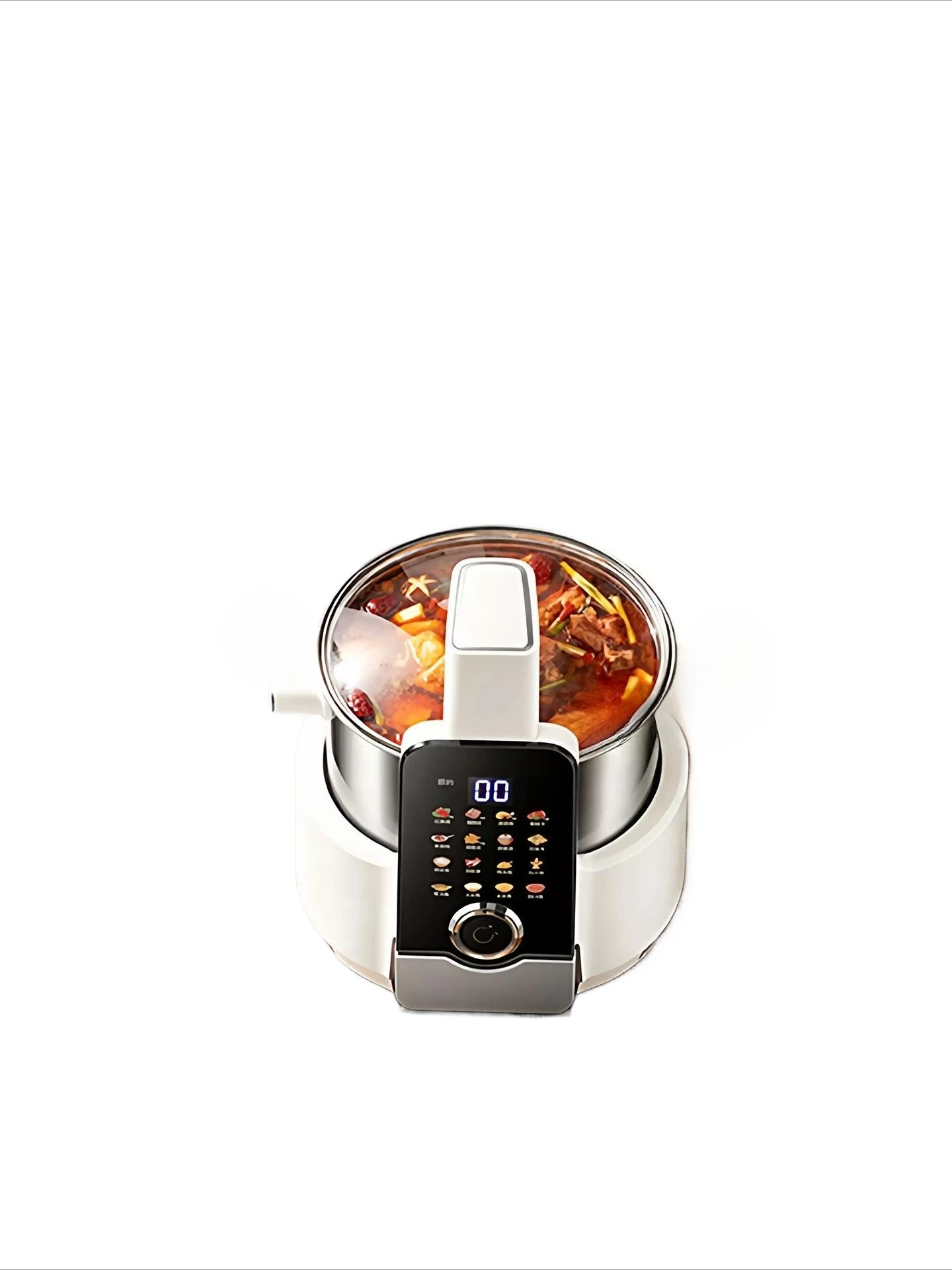 Fully automatic intelligent cooking pot, household multi-functional food processor, integrated stewing, braising and boiling