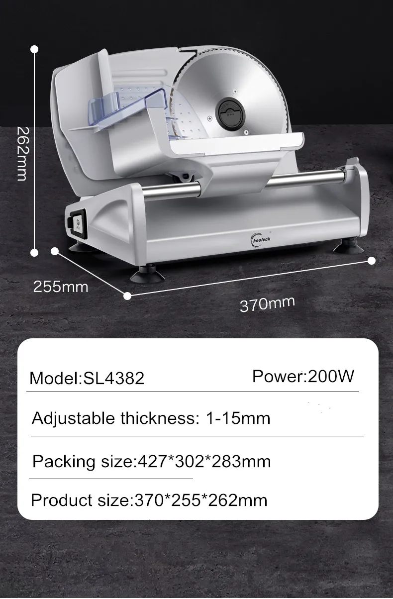 220V Elektrische Lebensmittel Slicer Fleisch Lebensmittel Haushalt Desktop Fleisch Slicer Lamm und Rindfleisch Slicer 0-22mm Brot schinken Fleisch Schneiden Maschine – Detail 18