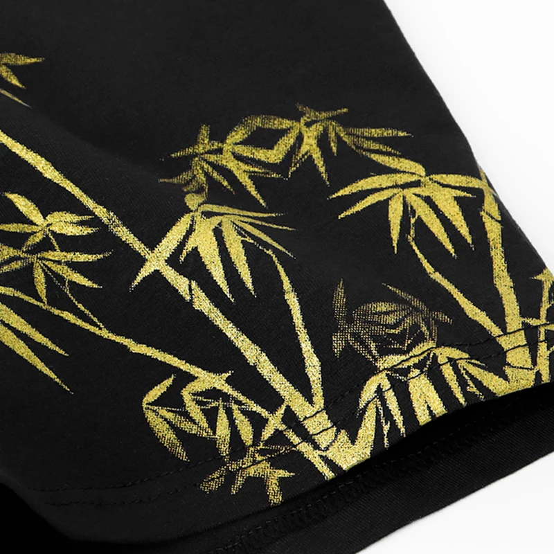 Комплект из 3 мужского нижнего белья - 95% хлопок, 5% спандекс, трусы-боксеры с золотым бамбуковым узором, черные роскошные трусы