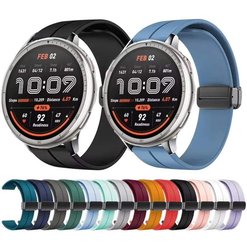 Watch band Magnetic Folding Buckle Band for Amazfit Active 2 SmartWatch Silicone Strap for Amazfit Active 2 Huawei GT 5 Bracelet