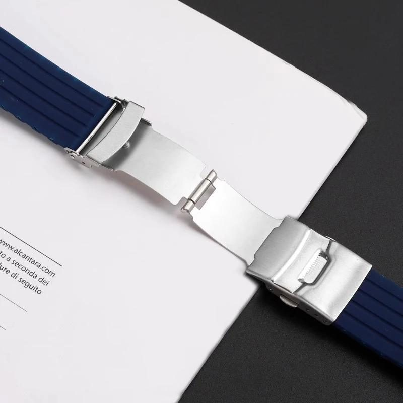 Cinturino per orologio in gomma siliconica per Omega Tudor Sgancio rapido 16 18 20 22mm Cinturino a forma di frangia nero blu verde arancione marrone