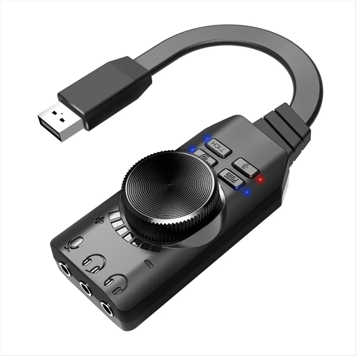 [HUND Store]~USB External Sound Card Adapter 7.1Channel USB Computer Game Sound Card 3.5mm USB Adapter Gaming Headset Enhancer