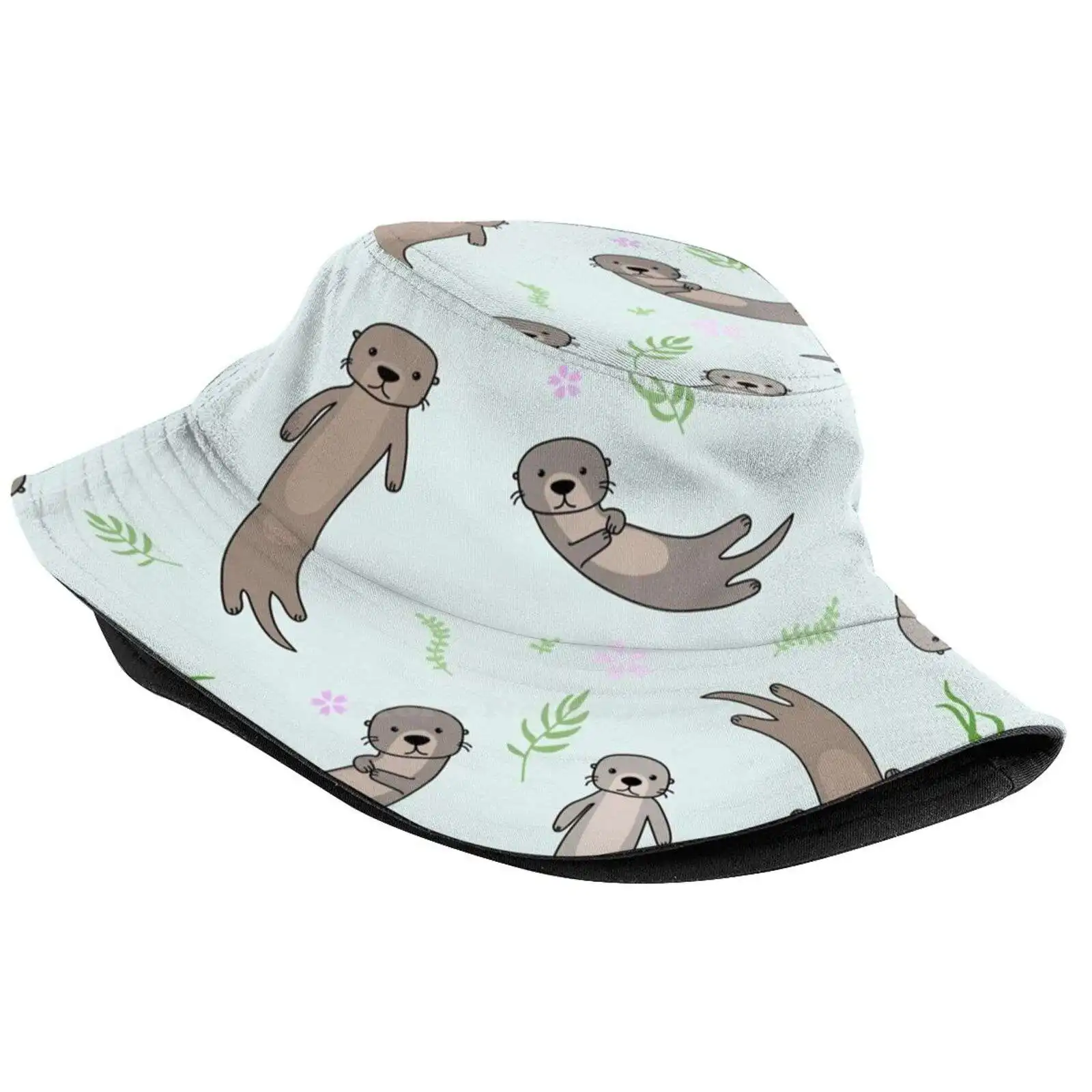 Cute Kawaii Otter Unisex Summer Outdoor Sunscreen Hat Cap Japan Australia Otter Cute Fall Season Pastel Grey Pink Cat Neko