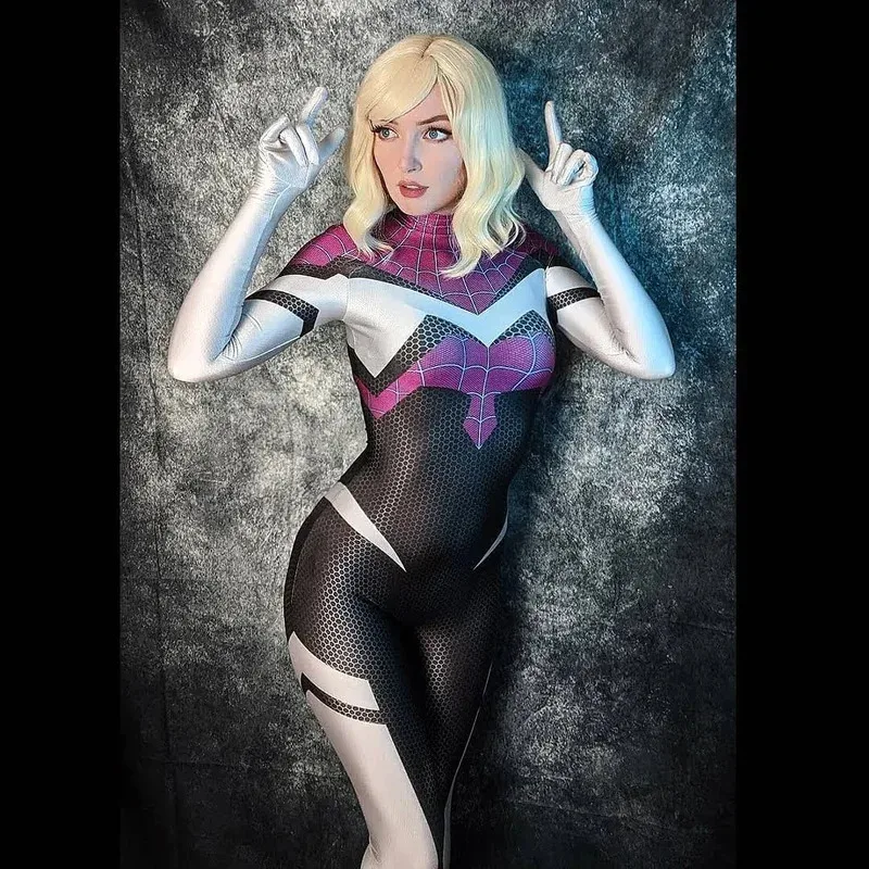

Adults Kids Ghost-Spider 2099 Spiderman Cosplay Costumes Zentai Suit Halloween Jumpsuits Female Girls Woman Superhero Bodysuit