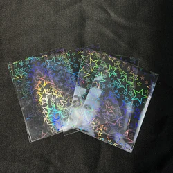 50PCS Multiple Sizes Five-pointed Star Holographic Sleeves Foil Shinny Laser Flashing Card Sleeves for YGO/MTG/PKM