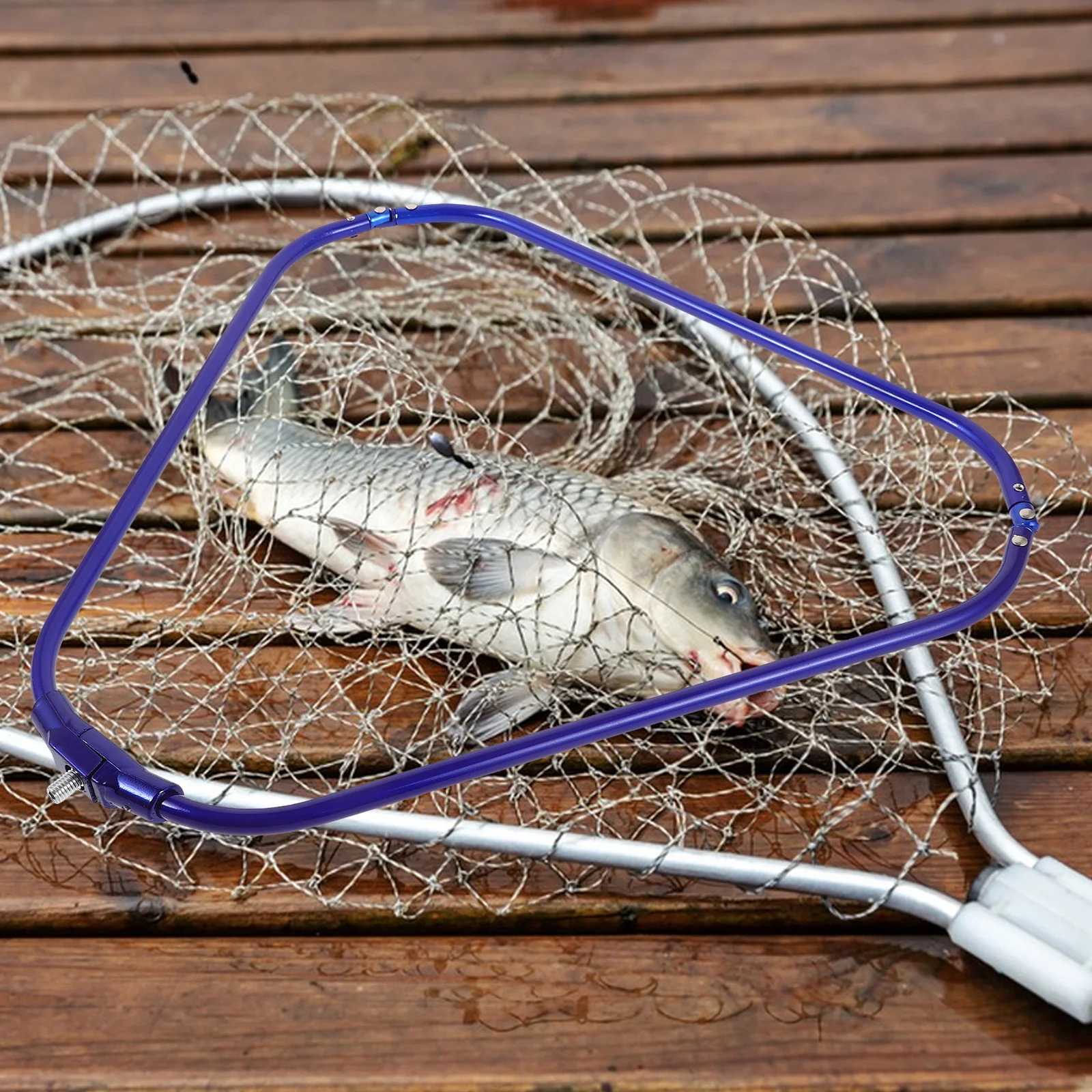 

Aluminum Alloy Folding Mesh Ring Fishing Net Frame Part Convenient Frames Metal Catch Nets Dip Hoop Triangular