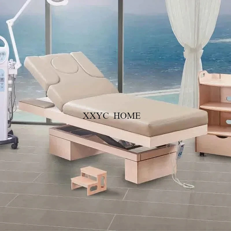YX electric beauty bed multi-functional SPA massage solid wood health treatment bed