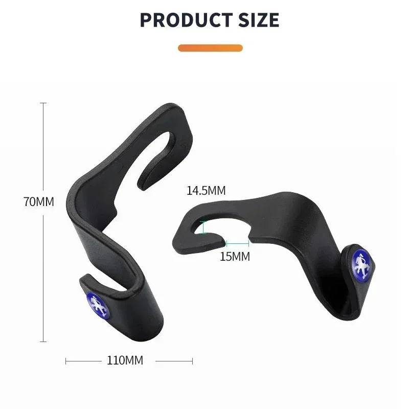 

2Pcs Universal Auto Seat Headrest Hook Storage Hanger For Peugeot 206 307 308 3008 207 208 407 508 2008 5008 107 106 205 4008