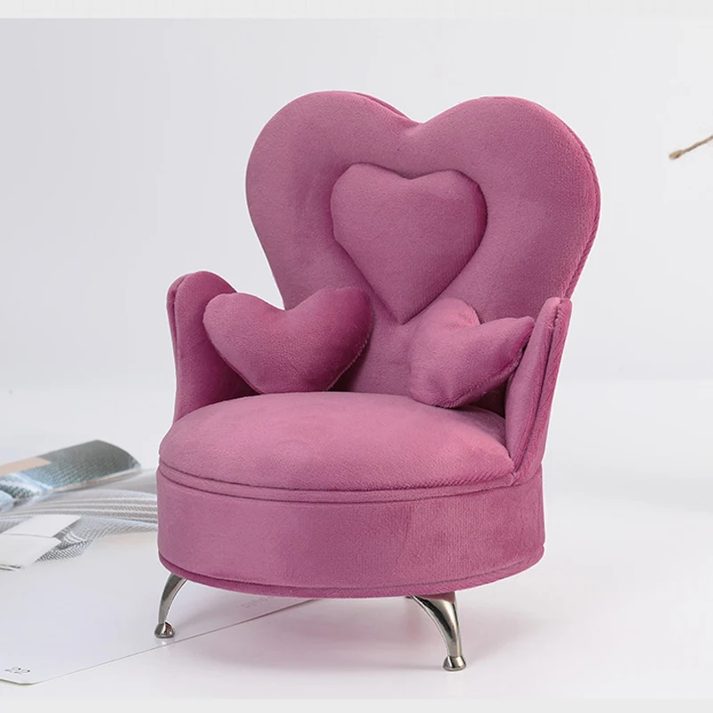 Rose and Black Long Sofa with Cushions Furniture for 1/6 Scale Dollhouse Dolls Action Figure Accessories Kids Children Pretend P