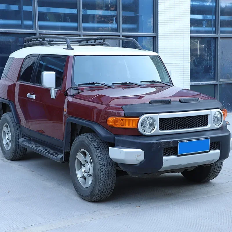 

1Pcs For Toyota FJ Cruiser 2007-2021 Car Hood Sand and Stone Deflector Protection Cover Black Leather Exterior Accessories