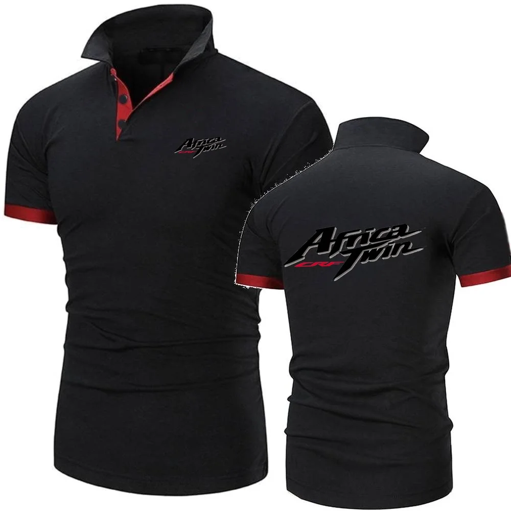 Polos hirts Afrika Twin Crf Revers T-Shirts Motorräder Männer Kurzarm Polos Sport Fitness atmungsaktive Mesh Baumwolle Tops T-Shirt S-8XL