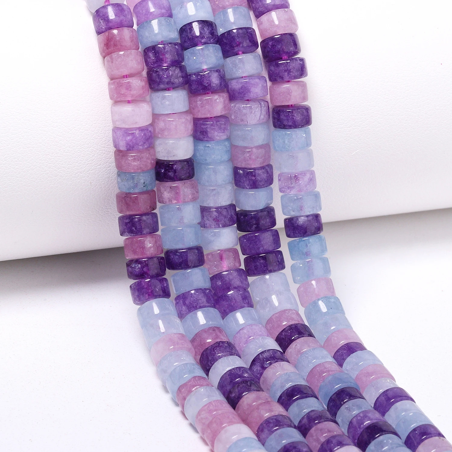 4x7mm Column Mix Natural Stone Amethyst Aquamarine Beads Cylinder Loose Beads for Jewelry Making DIY Bracelets Necklace