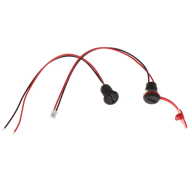 30V 3A IP67 Waterproof TYPE-C Female Socket with Locking Clip and Crimp Terminals for Scooter Parts and DIY Electronics
