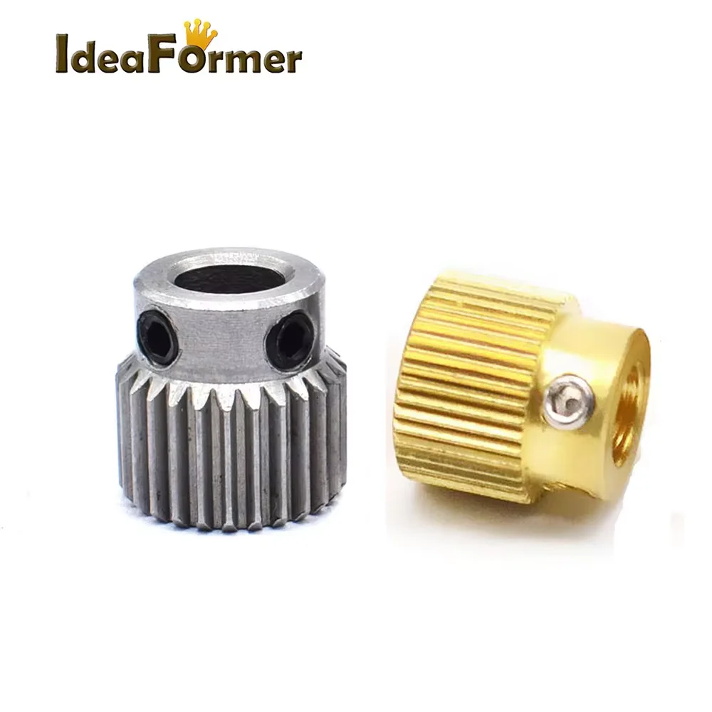 5pcs 3D Printer Stainless Steel/Brass MK7 MK8 Extruder 26/36/40 teeth Bore 5mm OD11mm Feeder Drive Gear