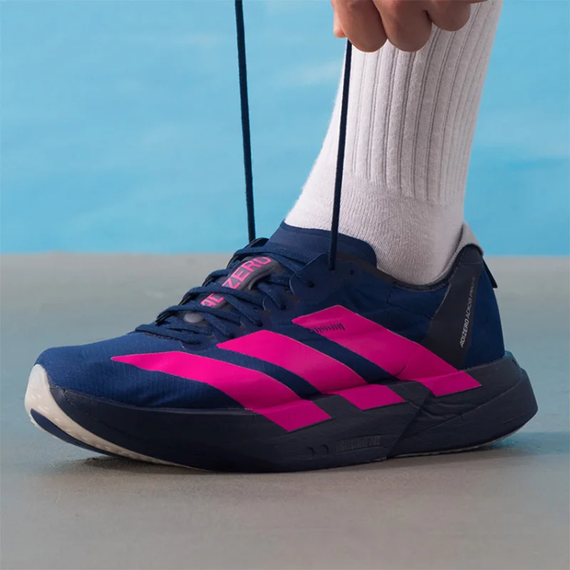Zapatillas adidas Adizero Navy Pink Racing para correr, zapatillas deportivas Lightstrike Pro de malla transpirable para maratón, zapatillas deportivas para hombre y mujer JR4946
