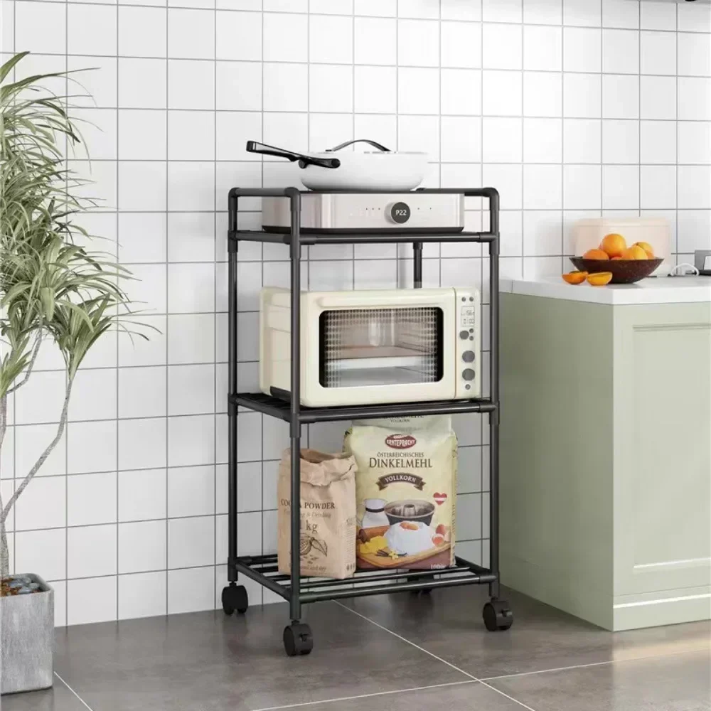 Kitchen Storage Rack Multi-Level Floor Multi-Layer Household Microwave Stove Shelves Storage Closet Shelves Kitchen Island Table