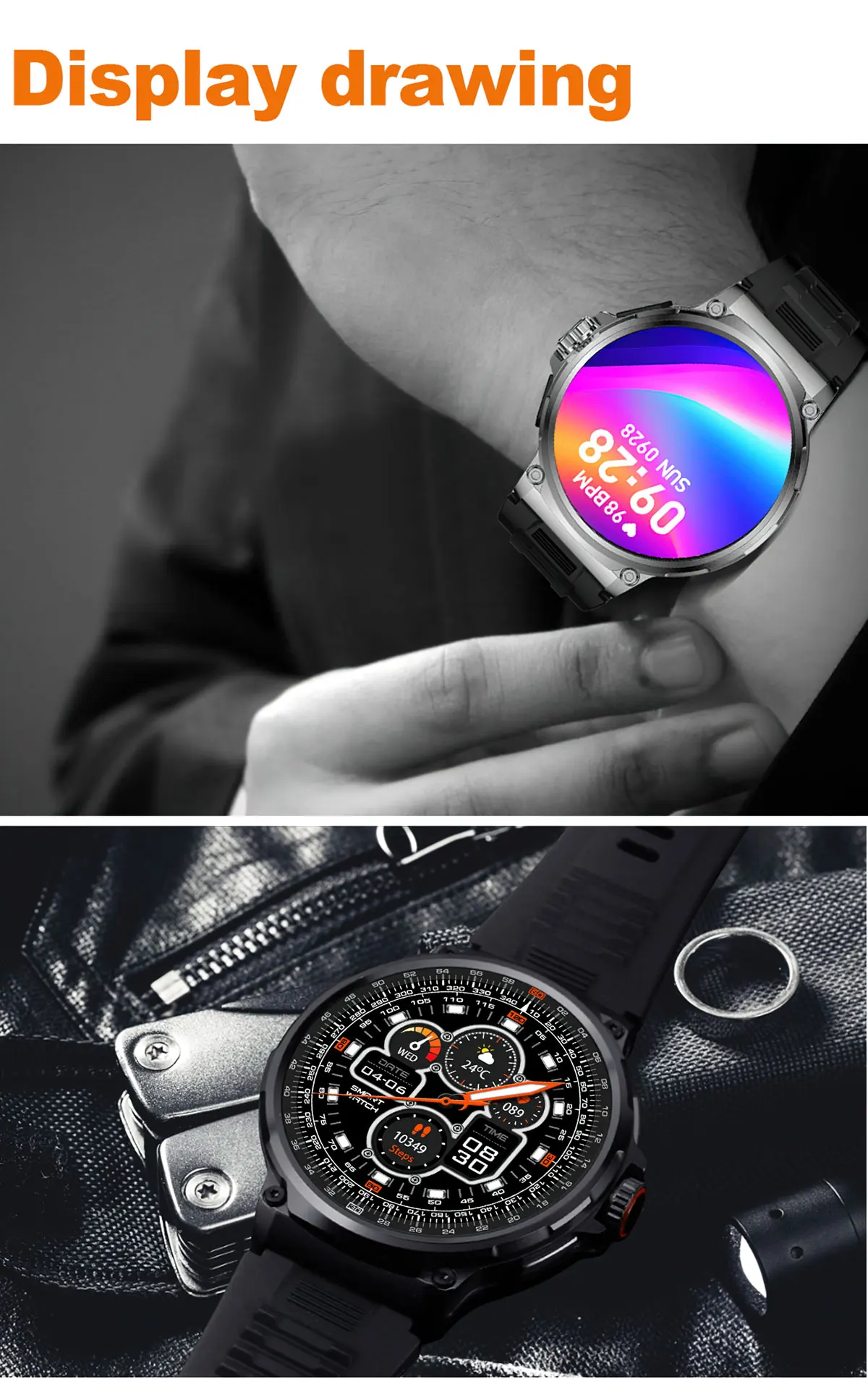 Neue V69 Bluetooth Anruf Smart Uhr Männer 1,85 "HD Bildschirm 710 mAh Multi Sport Modi Herz Rate Monitor smartwatch Für Android IOS – Detail 14