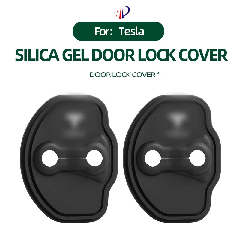 

For Tesla Model Y 3 X Car Door Lock Cover, Door Lock Buckle, Shock Absorber Protection Cover, Modified Decorative Sticker