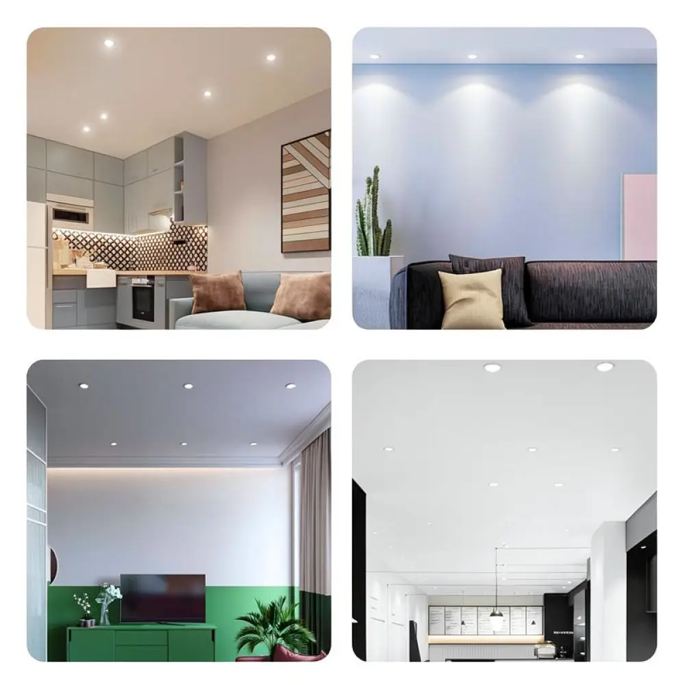 Full Spectrum LED Recessed Ceiling Downlight Lamp Fixture For Home Interior Decoration Spot Lighting 75mm Cutout Efficient