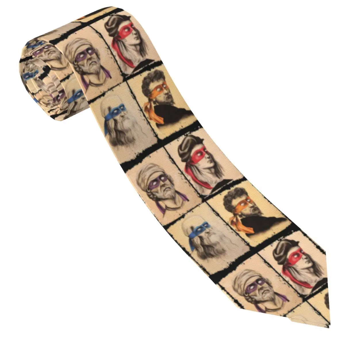 Funny Turtles Art Tie Renaissance Ninja Daily Wear Neck Ties Men Elegant Necktie Accessories Quality Pattern Collar Tie