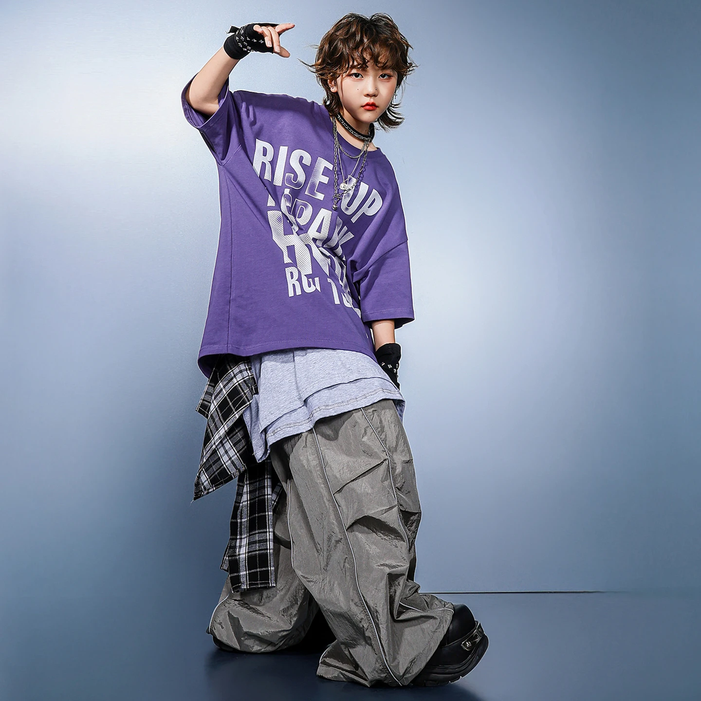 Abbigliamento Hip Hop Ragazzi T-shirt oversize Pantaloni cargo Ragazze K-pop Abiti da ballo di strada Set Costumi jazz per bambini Bambini Streetwear