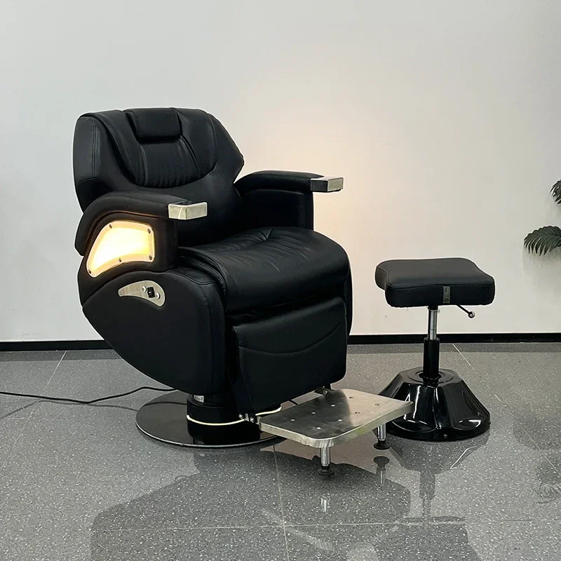High-quality Electric Barber Chair, With Lamp, Electric Backrest, Customizable Colors, High Load-bearing Barber Shop