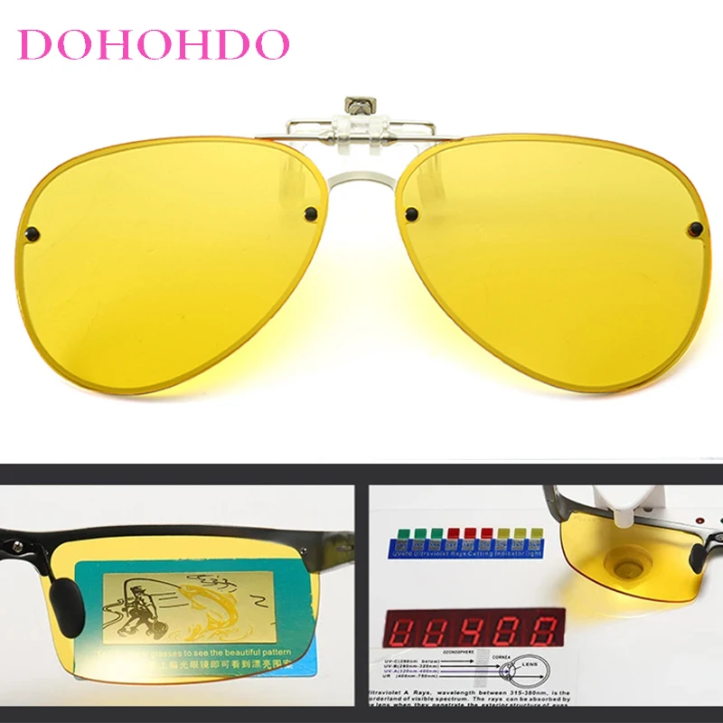 

Retro Polarized Driving Lenses Clip On Sunglass Women UV400 Brand Designer Night Vision Anti-Glare Glasses Men Polarized Goggles