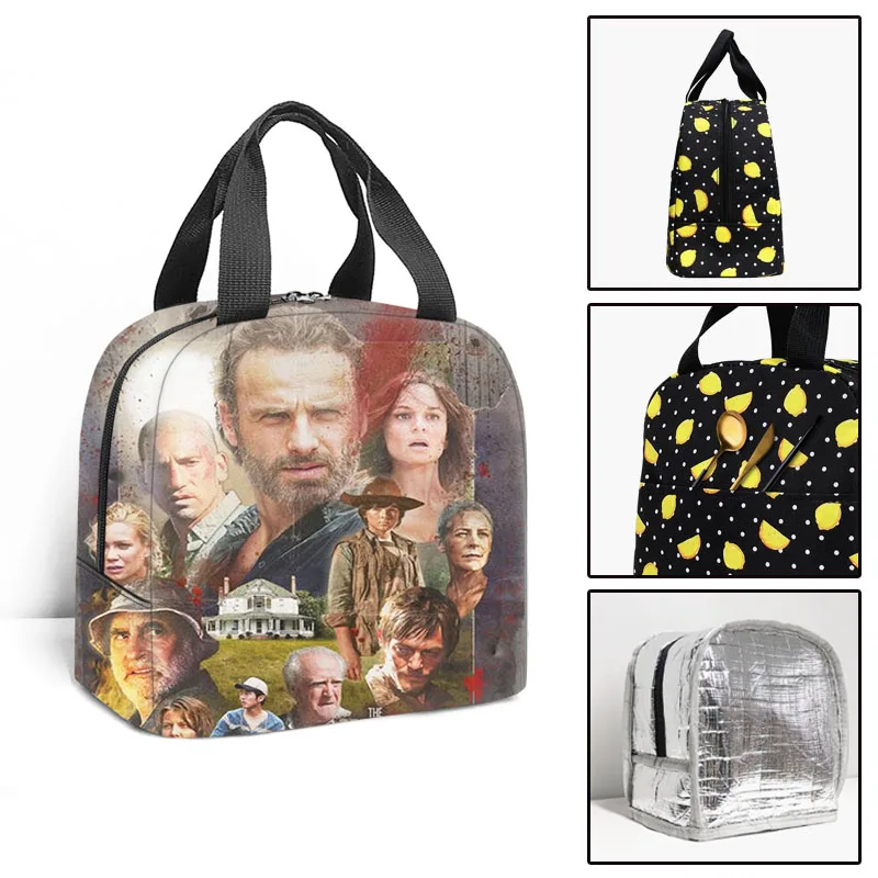 Classic Popular The Walking Dead Student Work Lunchbox Thermal insulation Food Lunch Bag 3D Printed Portable Handbags Ice Bags