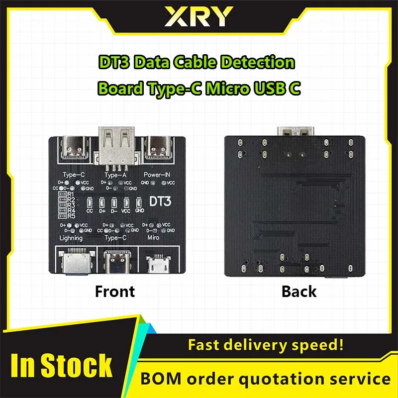 DT3 Data Cable Detection Board Type-C Micro USB C Cable Tester Short Circuit On Off Switching Diagnose Tool for iOS Android