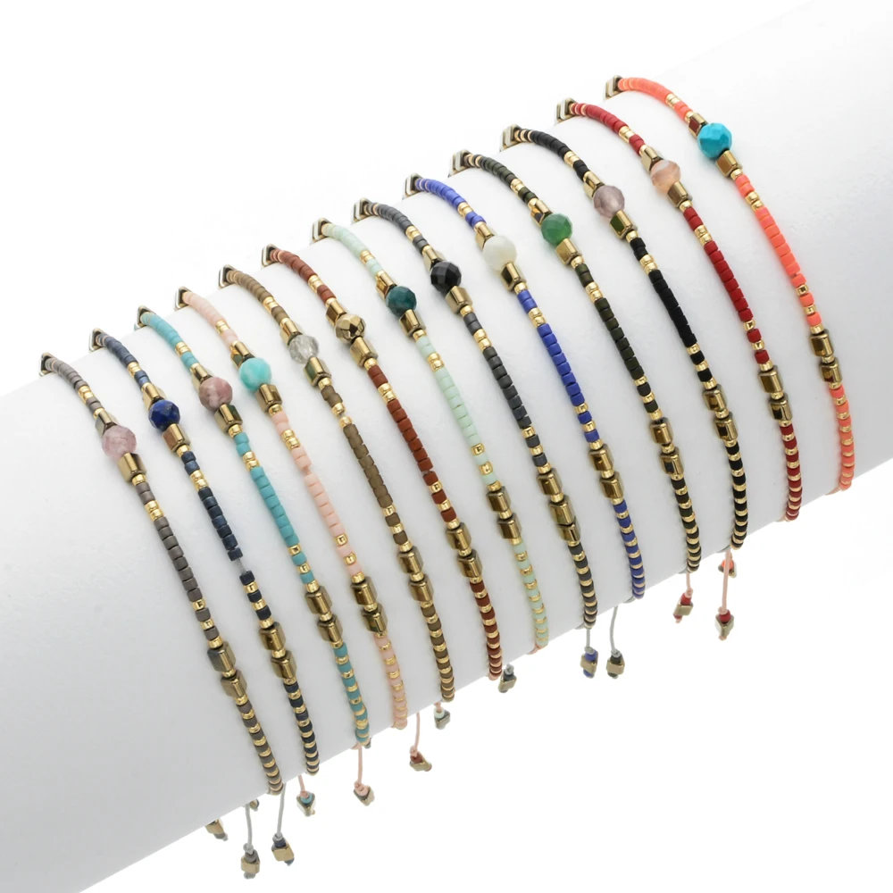 Boho Simple Cute Natural Stone Dainty Bracelets Freshwater Pearl Pulseras Miyuki Beads Bracelet for Women Stacking Jewelry