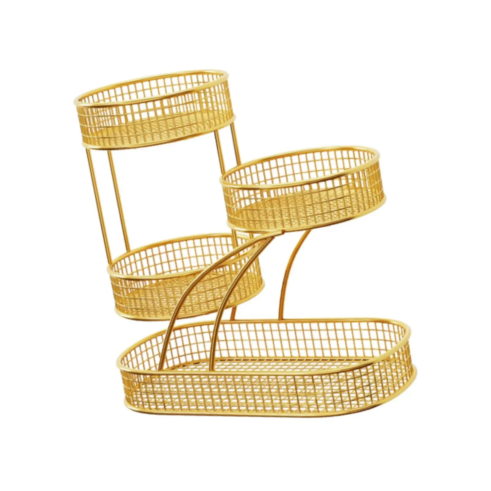 Bathroom Countertop Organizer Fruit Basket Versatile Living Room Basket Stand 4 Layer Mesh Fruit Bowl for Makeup Bread Snacks